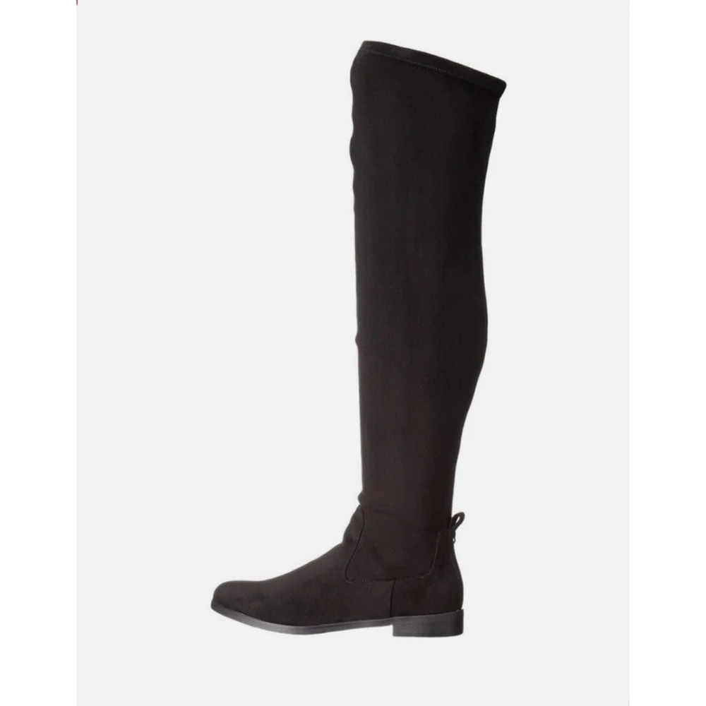 Kenneth Cole Reaction Womens Wind-Y Black Textile Over the Knee Boots Size 9